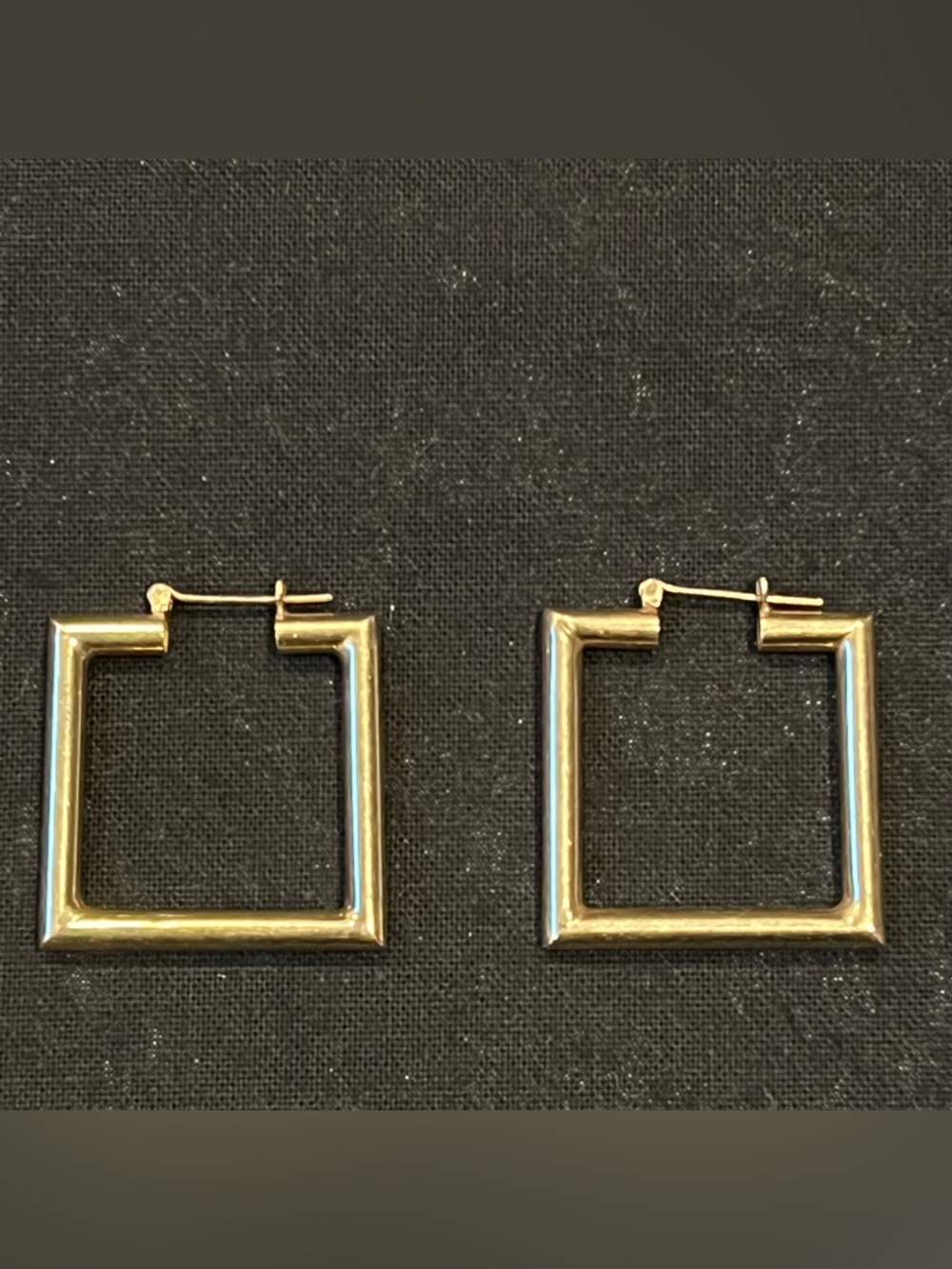 14K Yellow Gold Geometric Square Earrings 6.15 Grams
